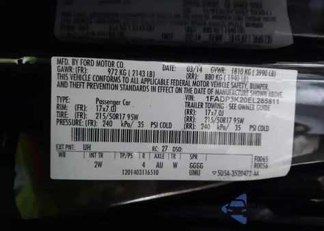 2014 Ford Focus Se из США, поврежденный, VIN 1FADP3K20EL285811